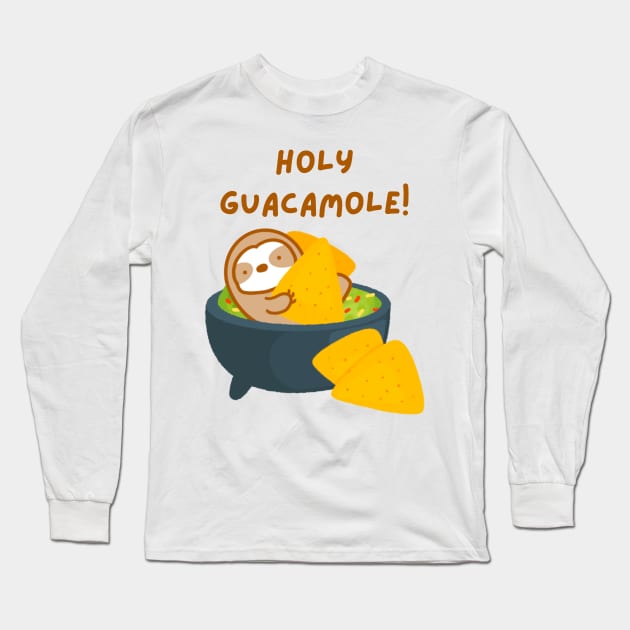 Holy Guacamole Sloth Long Sleeve T-Shirt by theslothinme
